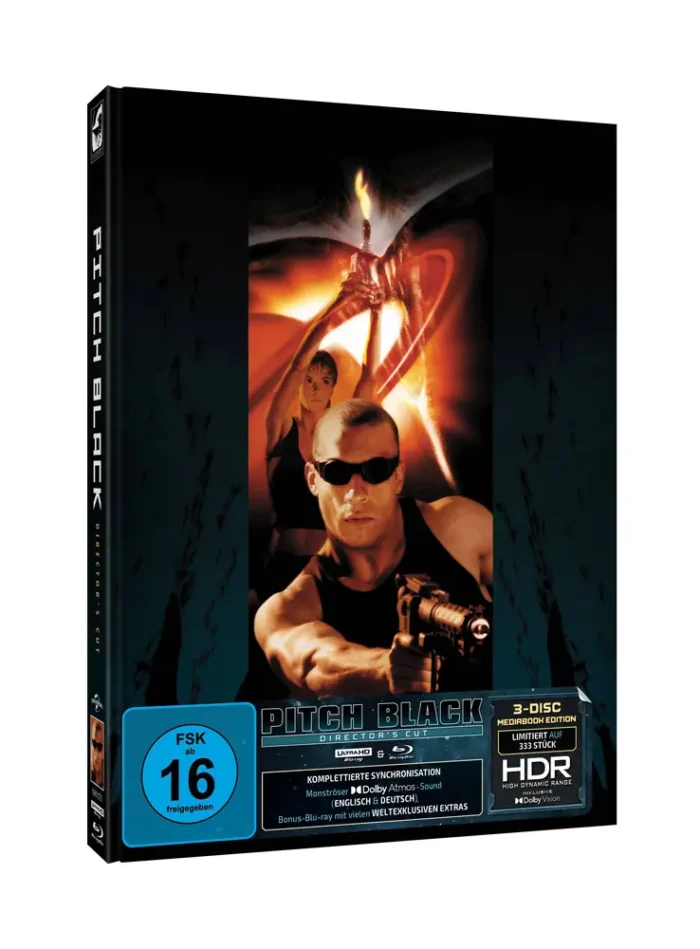Pitch Black (Director’s Cut) (Red Artwork) – 4K Mediabook (UHD + Blu-ray Disc + Bonus Blu-ray)