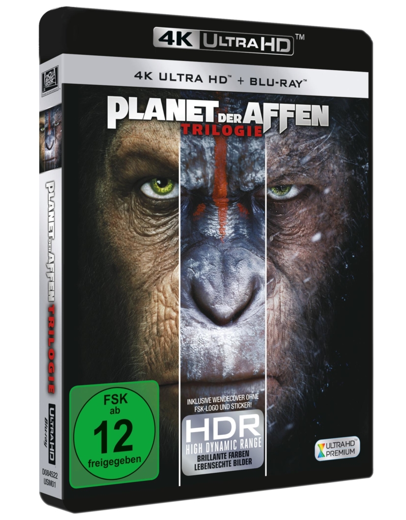 Planet der Affen Trilogie im schwarzen 4K UHD Keep Case