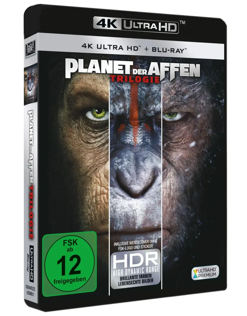 Planet der Affen Trilogie im schwarzen 4K UHD Keep Case