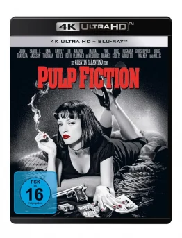 Quentin Tarantinos Pulp Fiction auf 4K Blu-ray Disc (Cover mit Uma Thurman)