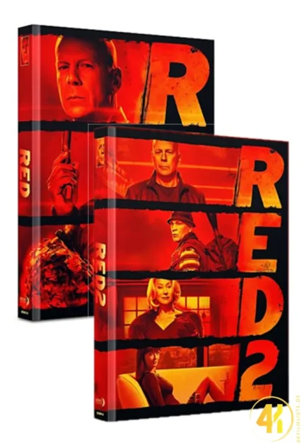 R.E.D. 1 + 2 Bundle (Cover B) – 4K Mediabook (UHD + Blu-ray Disc)