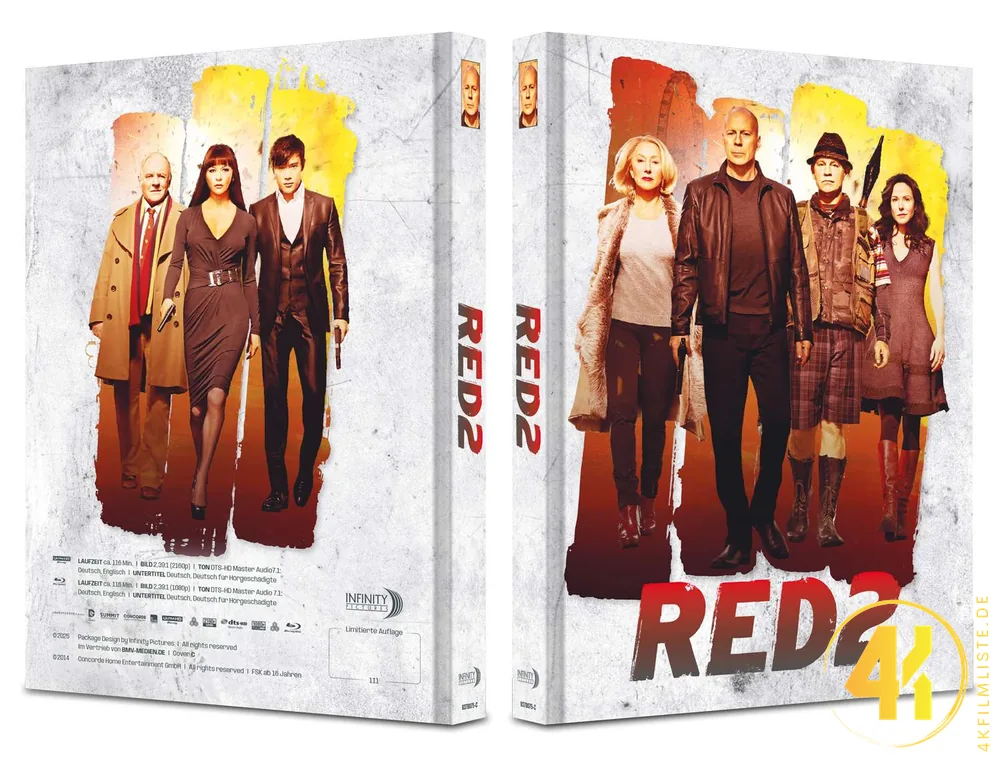 Red 2 Bundle 4K Mediabook Cover C Backcover Ultra HD Blu-ray Disc