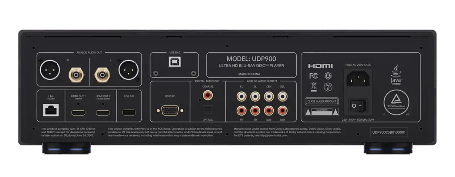 Rückseite Magnetar UDP900 UHD Blu-ray Disc Player