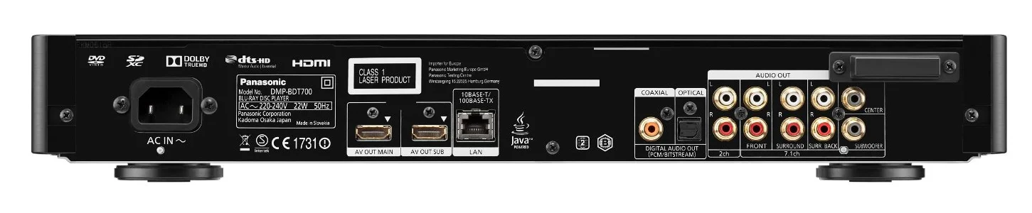 Panasonic DMP-BDT700 Rückseite