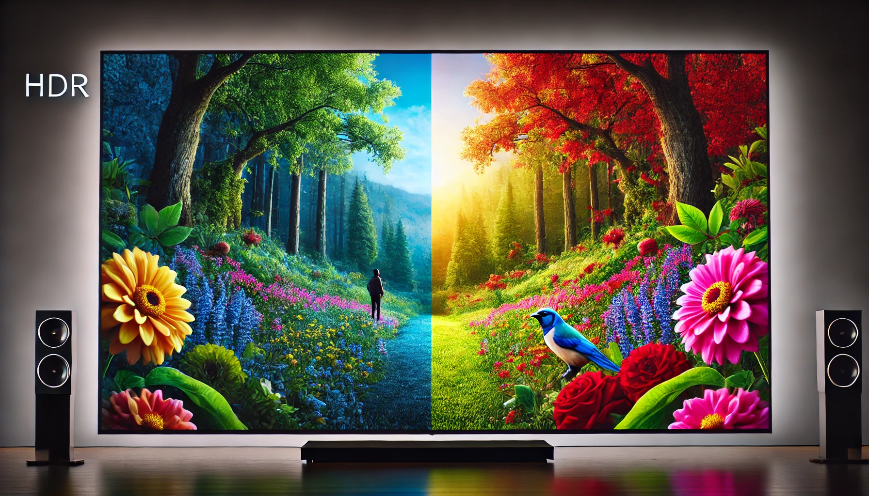 KI generiertes Bild zu SDR im Vergleich zu HDR (SDR vs HDR)