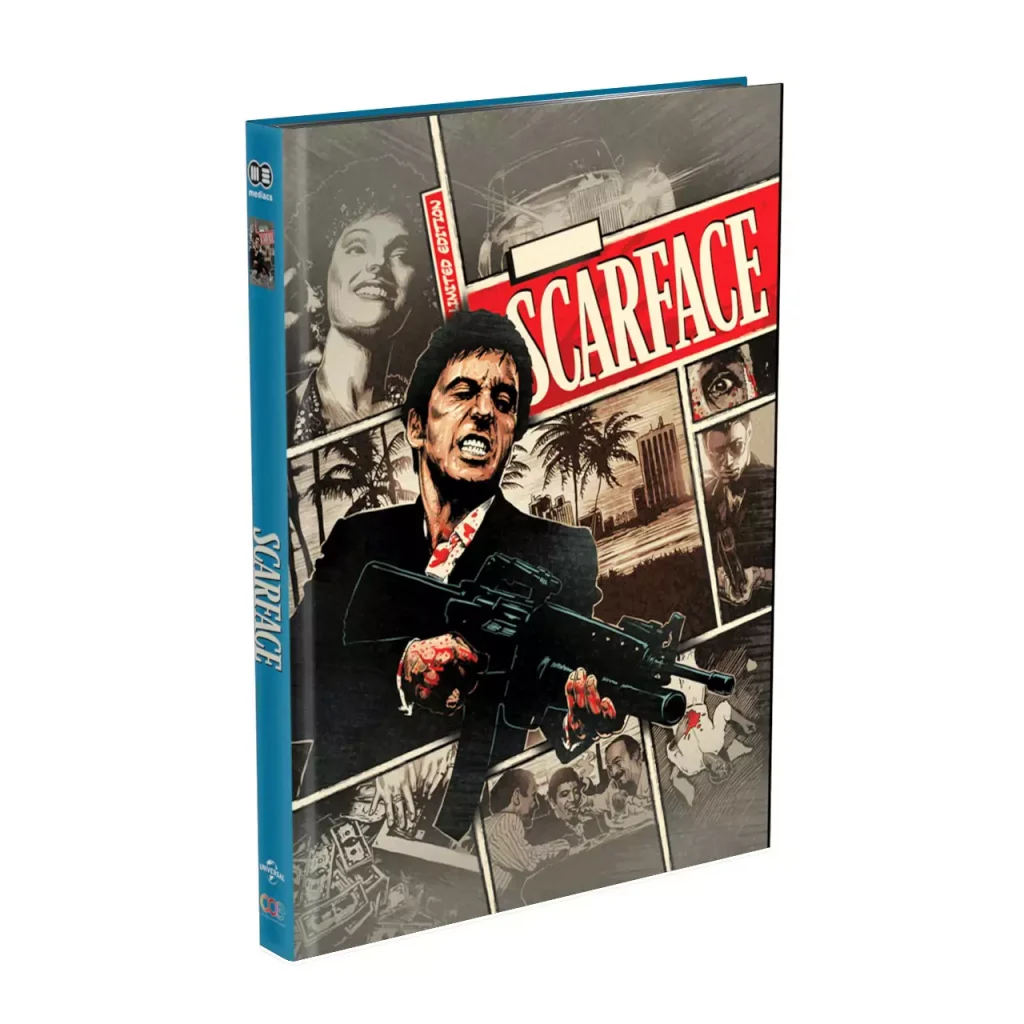 Scarface 4K Mediabook Cover E im Comic Look (Vintage) mit Tony Montana