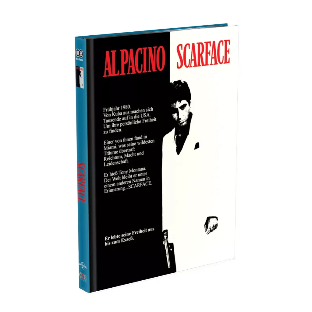 Scarface Cover F (4K Mediabook) mit Tony Montana in Schwarzweiß (ohne FSK)