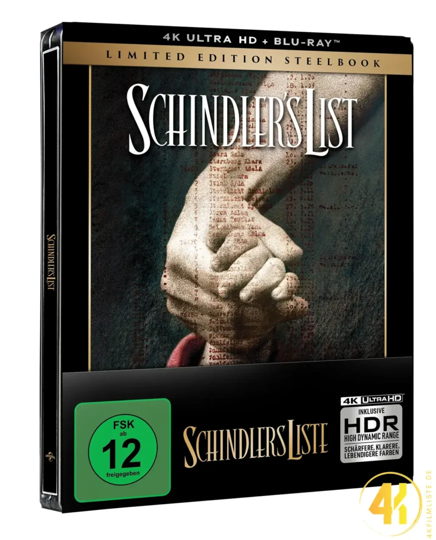 Schindlers Liste – 4K Steelbook (UHD + Blu-ray Disc + Bonus Blu-ray)