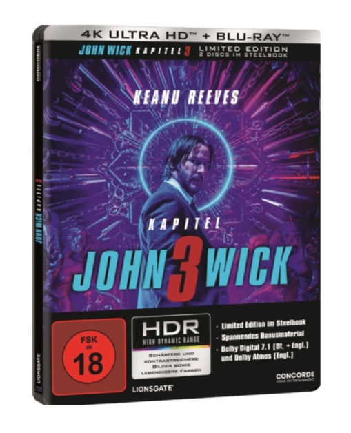 John Wick: Kapitel 3 – 4K Steelbook (UHD + Blu-ray Disc)