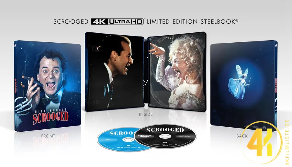 Scrooged Inside 4K Steelbook Ultra HD Blu-ray Disc