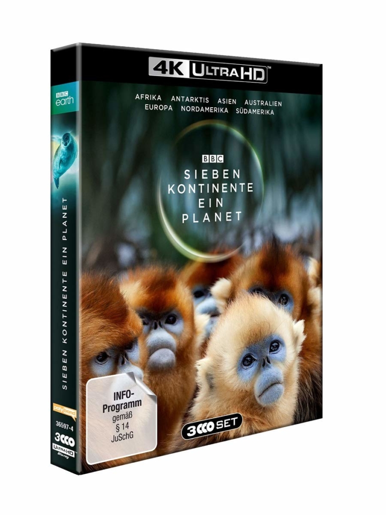 Sieben Kontinente - Ein Planet - Cover der UHD Doku von der BBC