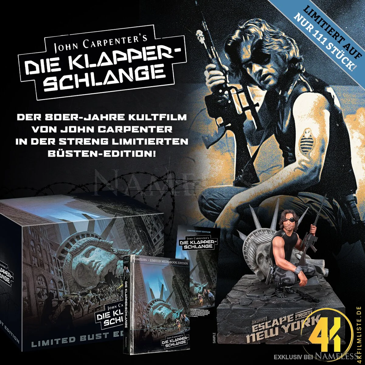 Die Klapperschlange (Special Edition mit Büste) – 4K Mediabook (UHD + Blu-ray Disc)