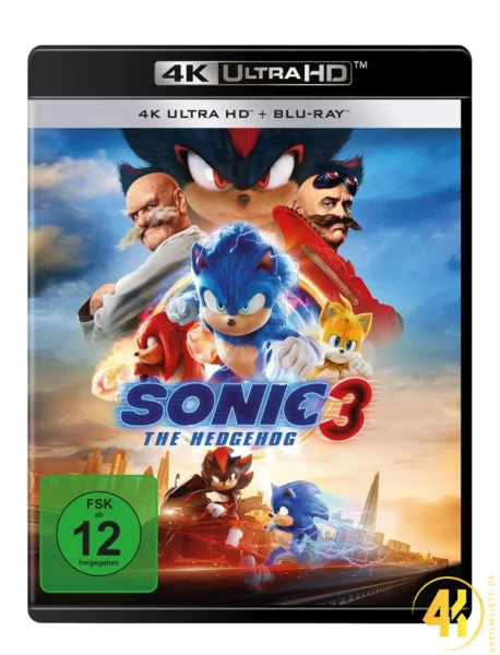 Sonic 3 4K Blu-ray UHD Keep Case Ultra HD Blu-ray Disc