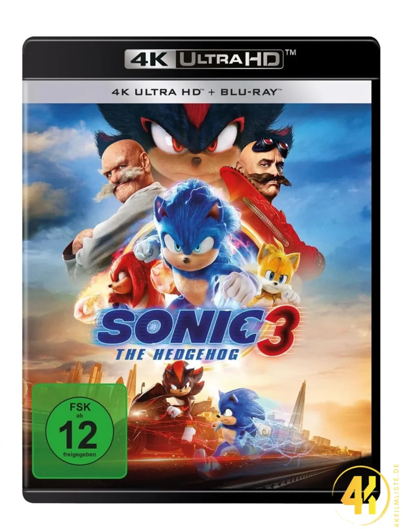Sonic 3 4K Blu-ray UHD Keep Case Ultra HD Blu-ray Disc