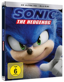 Sonic the Hedgehog 4K Steelbook Cover mit Sonic, der Igel