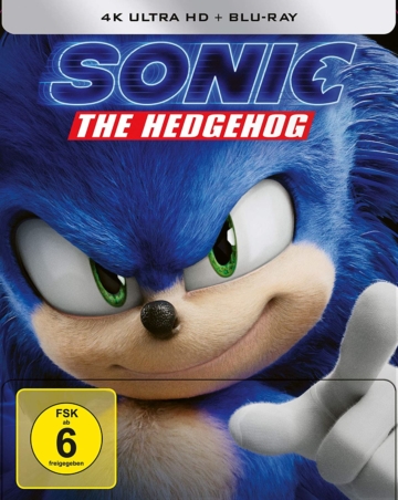 Sonic the Hedgehog 4K UHD Steelbook Frontcover mit Sonic, dem Igel