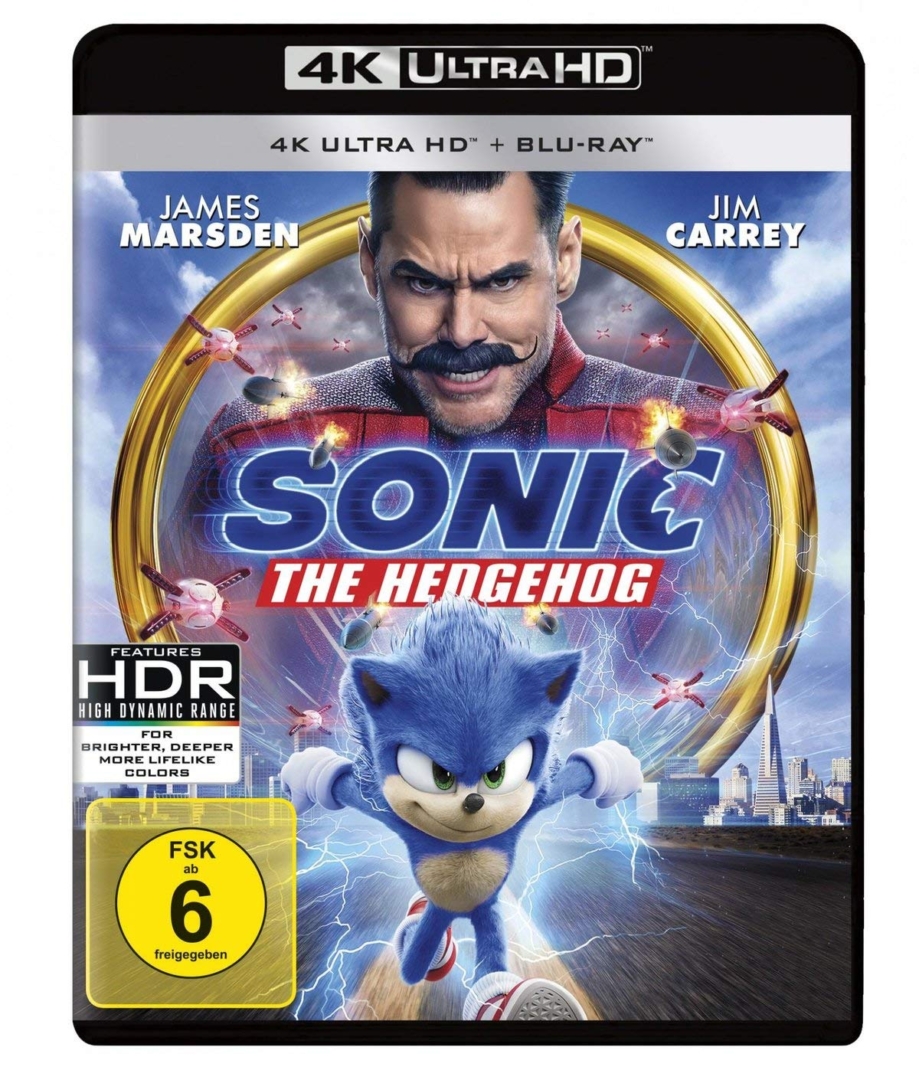 4K UHD Keep Case Cover (Frontansicht) zu Sonic the Hedgehog mit Jim Carrey