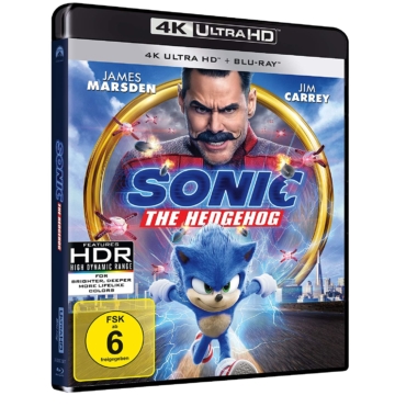 4K UHD Keep Case Cover (schräge Seitenansicht) zu Sonic the Hedgehog mit Jim Carrey