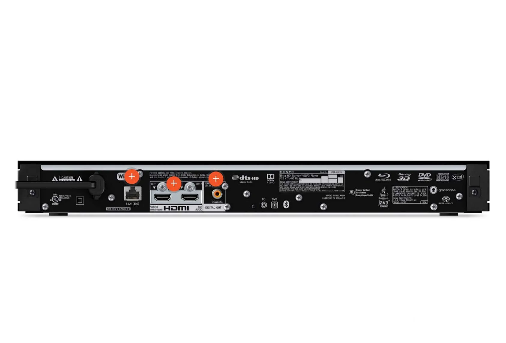 Anschlüsse Sony UBD-X800