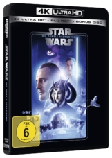 Star Wars Episode I - Eine dunkle Bedrohung - 4K Blu-ray (UHD Blu-ray Disc) Cover mit Ewan McGregor, Liam Neeson und Natalie Portman