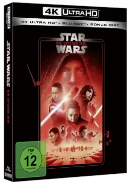 Star Wars - Episode VIII - Die letzten Jedi - 4K Blu-ray (UHD Blu-ray Disc) Cover mit Carrie Fisher, Daisy Ridley, Adam Driver