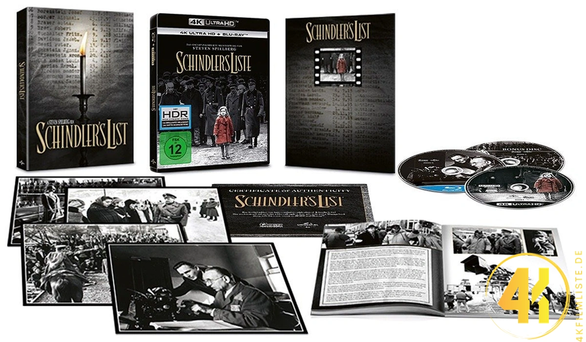 Steven Spielbergs Schindlers Liste 4K Blu-ray Ultra HD Blu-ray Disc