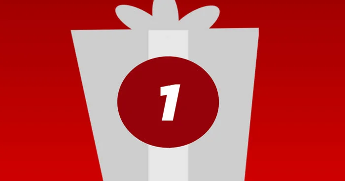Bild eines Geschenks mit einer 1