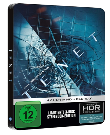 Deutsches Tenet 4K Steelbook Cover von Warner Home Video