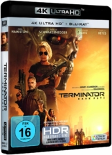Terminator 6 - Dark Fate 4K UHD Blu-ray Seiten Cover mit Sarah Connor, Arnold Schwarzenegger