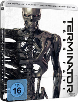 Terminator-Abbildung auf dem Terminator 6 Dark Fate 4K-Steelbook