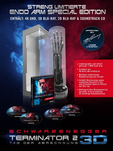 Terminator 2 als Endo Arm Special Edition mit 4K Ultra HD Blu-ray Disc