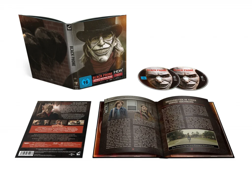 The Black Phone mit Ethan Hawke Mediabook Edition B Frontcover und Backcover sowie Inhalt