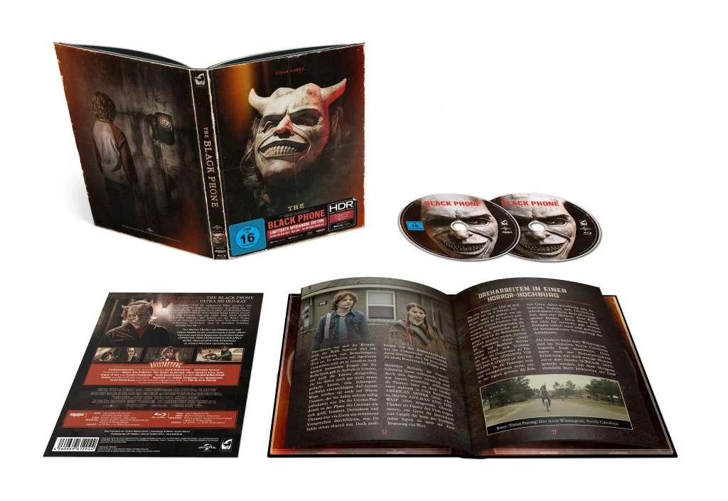 The Black Phone mit Ethan Hawke Mediabook Edition C Frontcover und Backcover sowie Inhalt