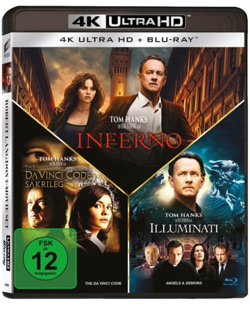 The Da Vinci Code - Sakrileg / Illuminati / Inferno 4K Blu-ray Disc (6-Disc-Set) mit Tom Hanks