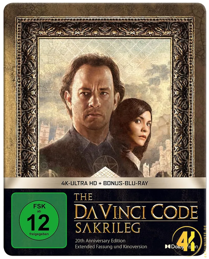 The Davinci Code Tom Hanks 4K Steelbook Ultra HD Blu-ray Disc