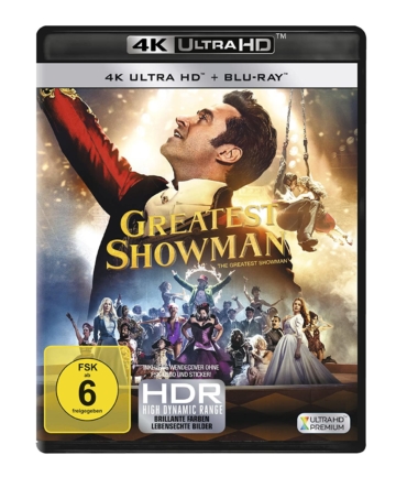 The Greatest Showman 4K UHD Blu-ray Disc Frontcover mit Hugh Jackman