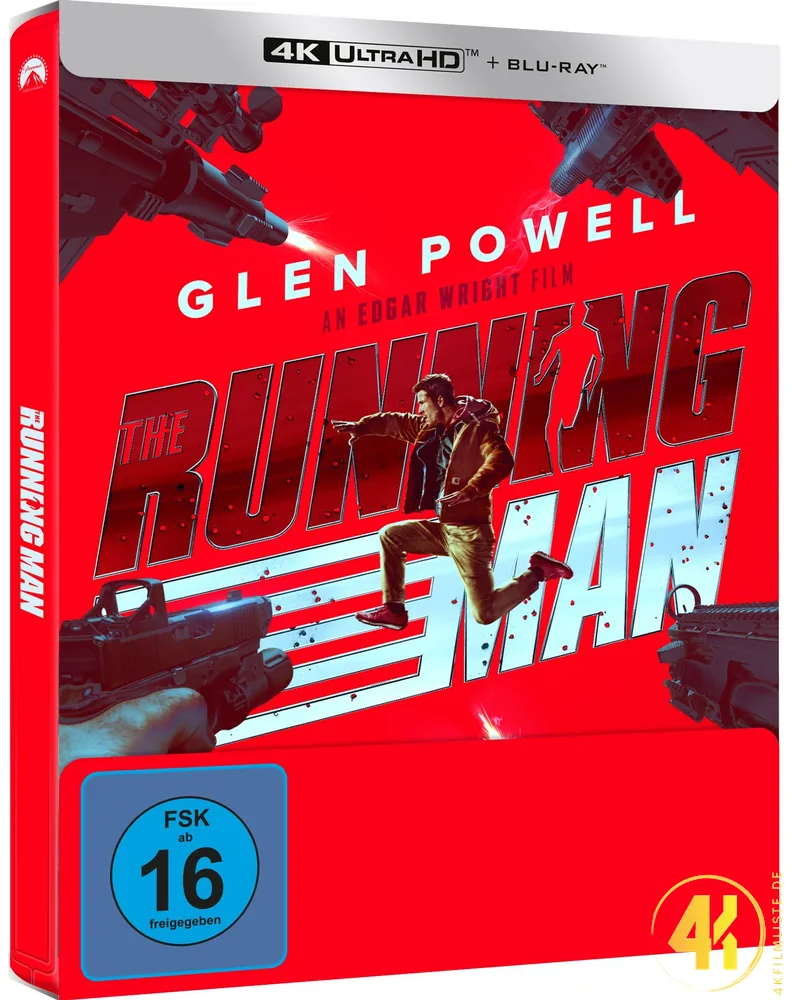 The Running Man 2025 4K Steelbook rot Ultra HD Blu-ray Disc