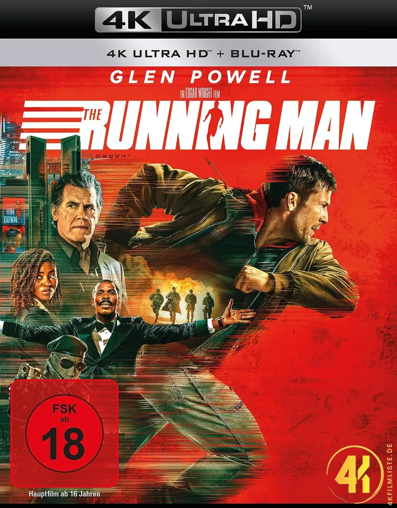 The Running Man 2025 Frontcover 4K Blu-ray Ultra HD Blu-ray Disc