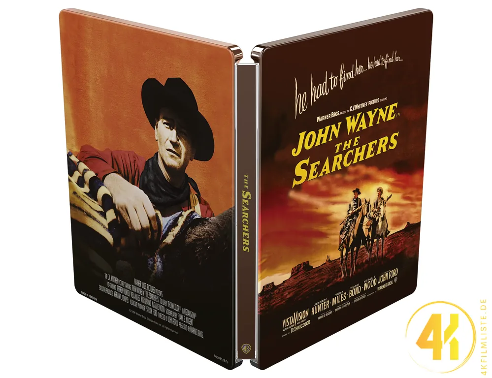 The Searchers Der schwarze Falke Backcover 4K Steelbook Ultra HD Blu-ray Disc