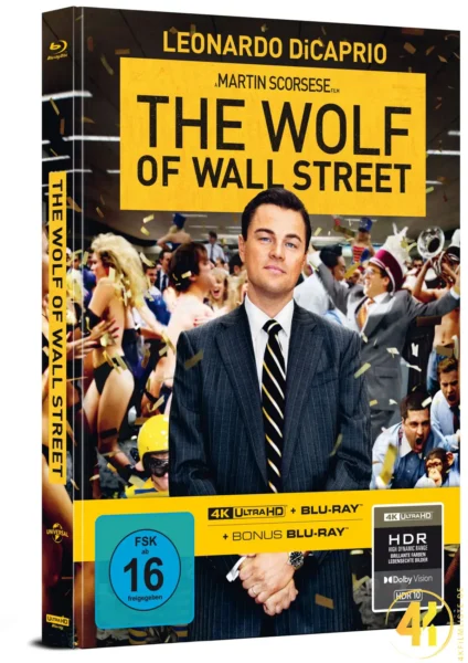 The Wolf of Wall Street (Cover B) – 4K Mediabook (UHD + Blu-ray Disc + Bonus Blu-ray)