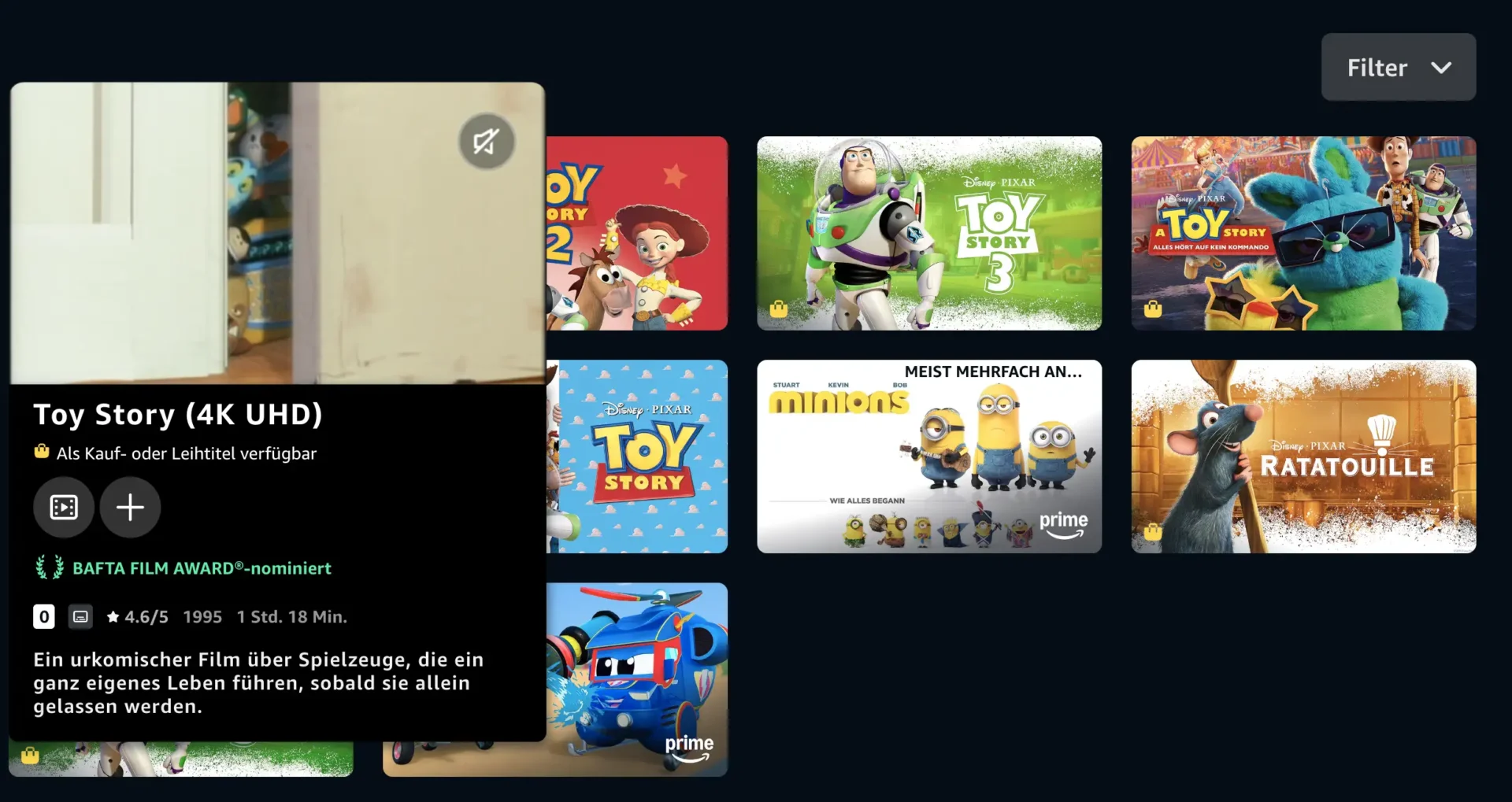 Toy Story UHD Amazon Prime Video