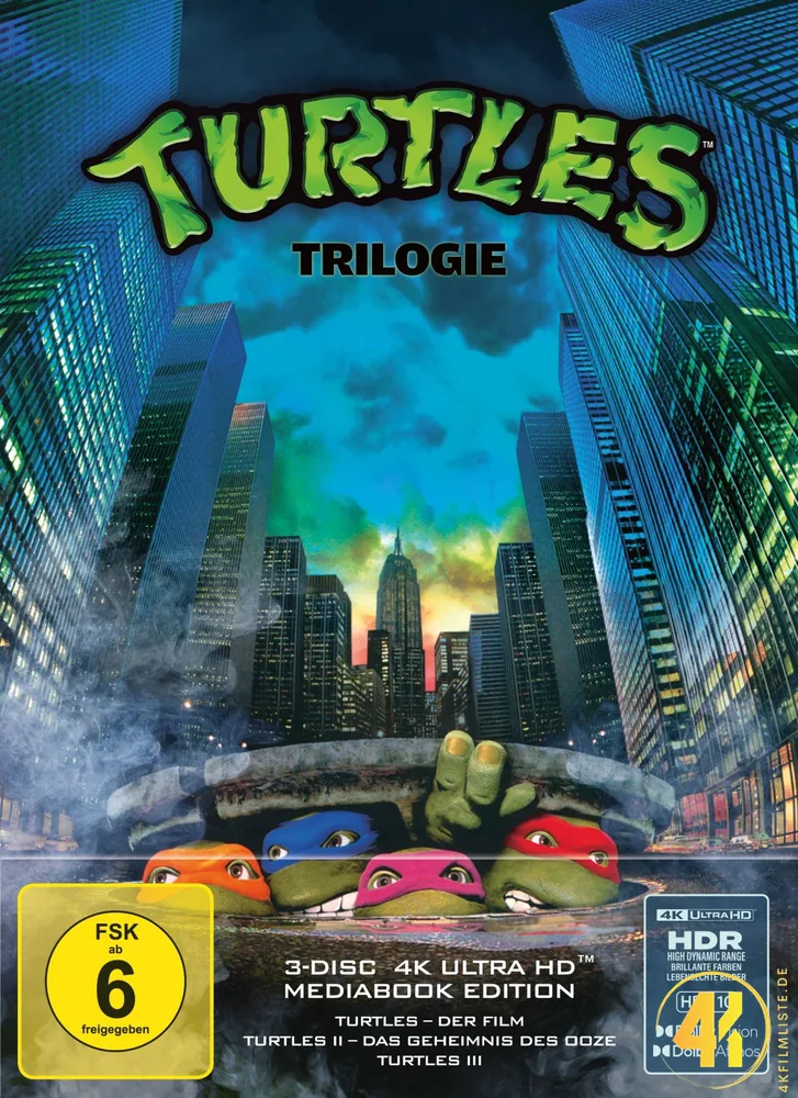 Turtles Trilogie im 4K Mediabook mit 3x Ultra HD Blu-ray Disc