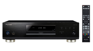 Pioneer UDP-LX500 UHD Blu-ray Disc Player Frontansicht mit Fernbedienung