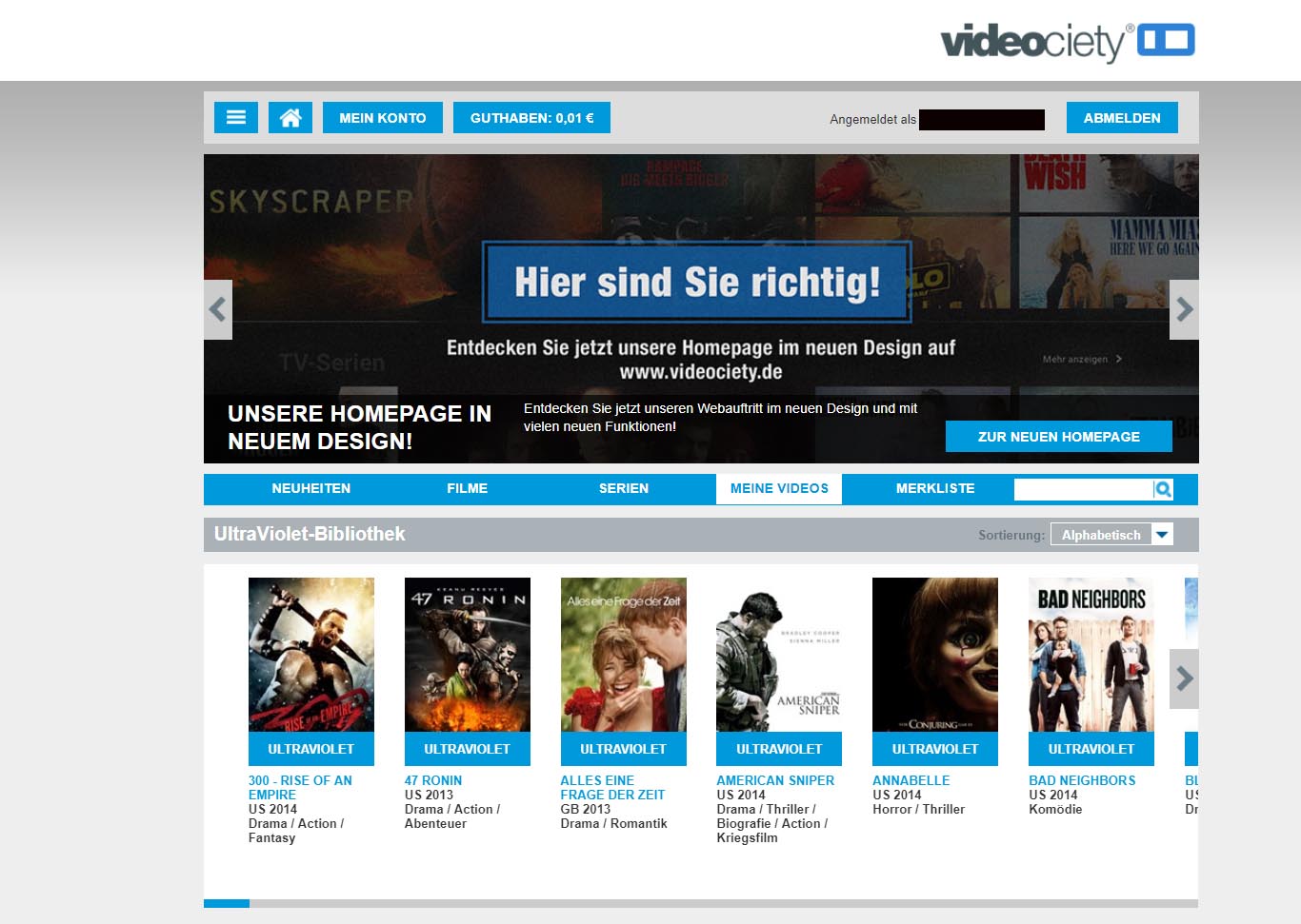 UltraViolet Titel bei Videociety
