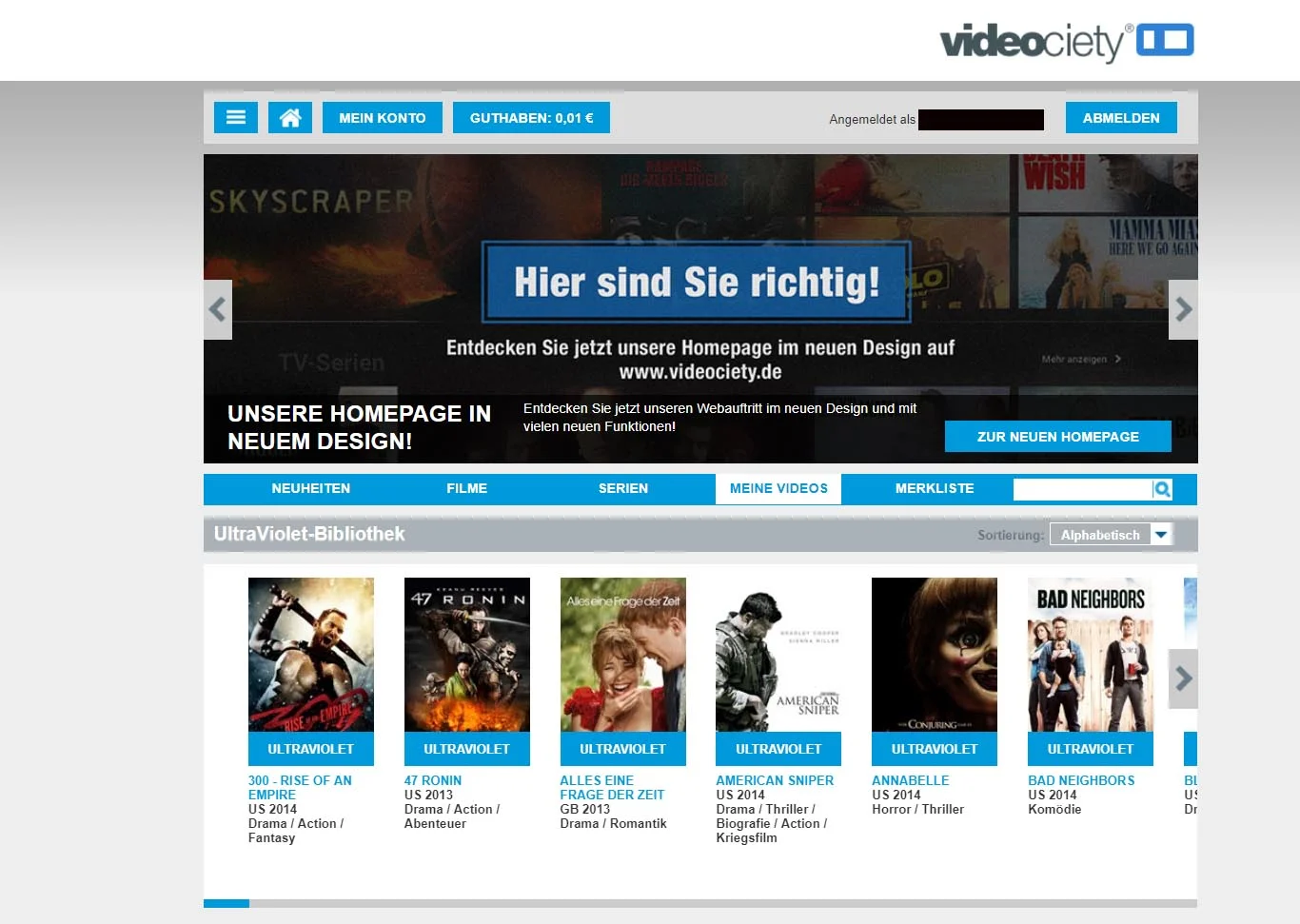 UltraViolet Titel bei Videociety