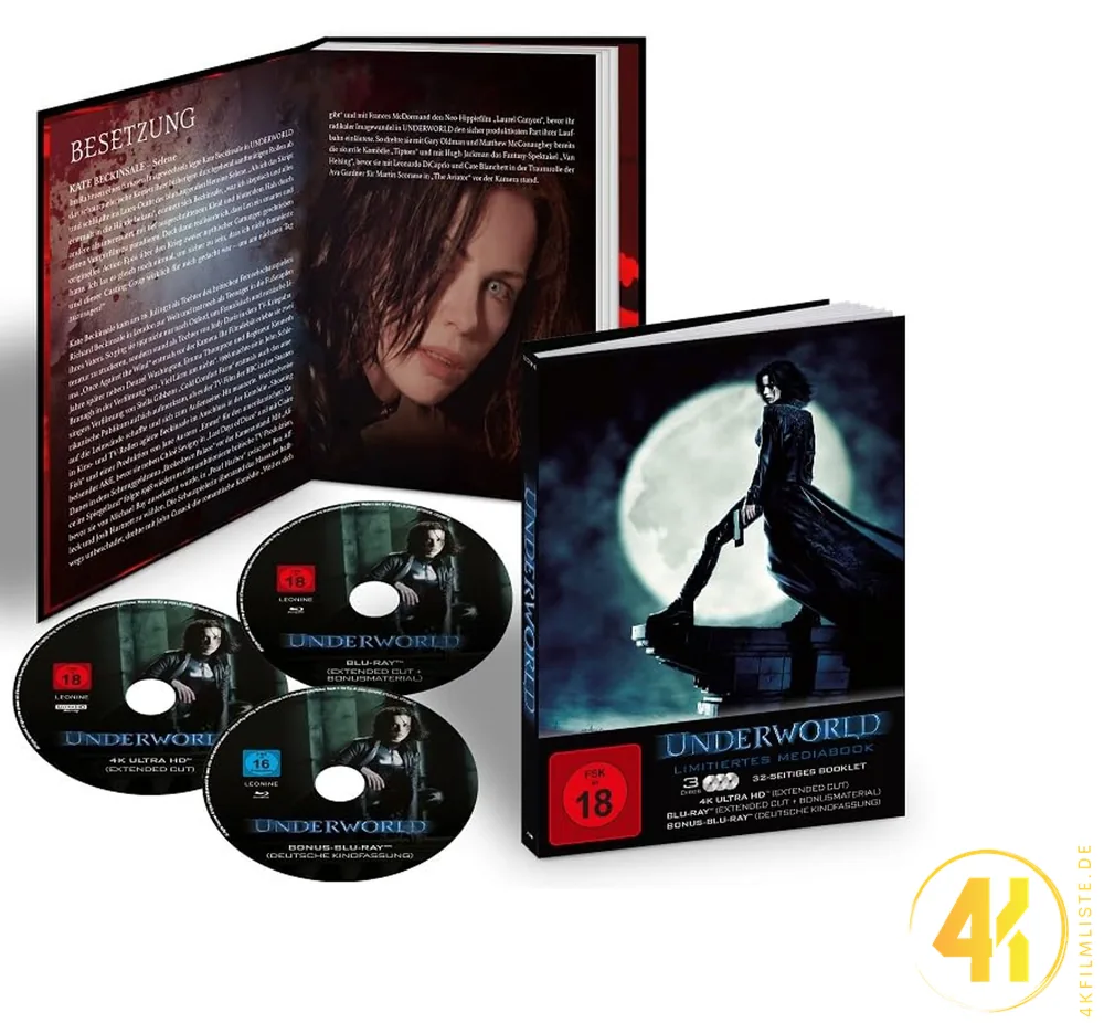 Underworld 4K Mediabook Inlay Extended Cut Ultra HD Blu-ray Disc