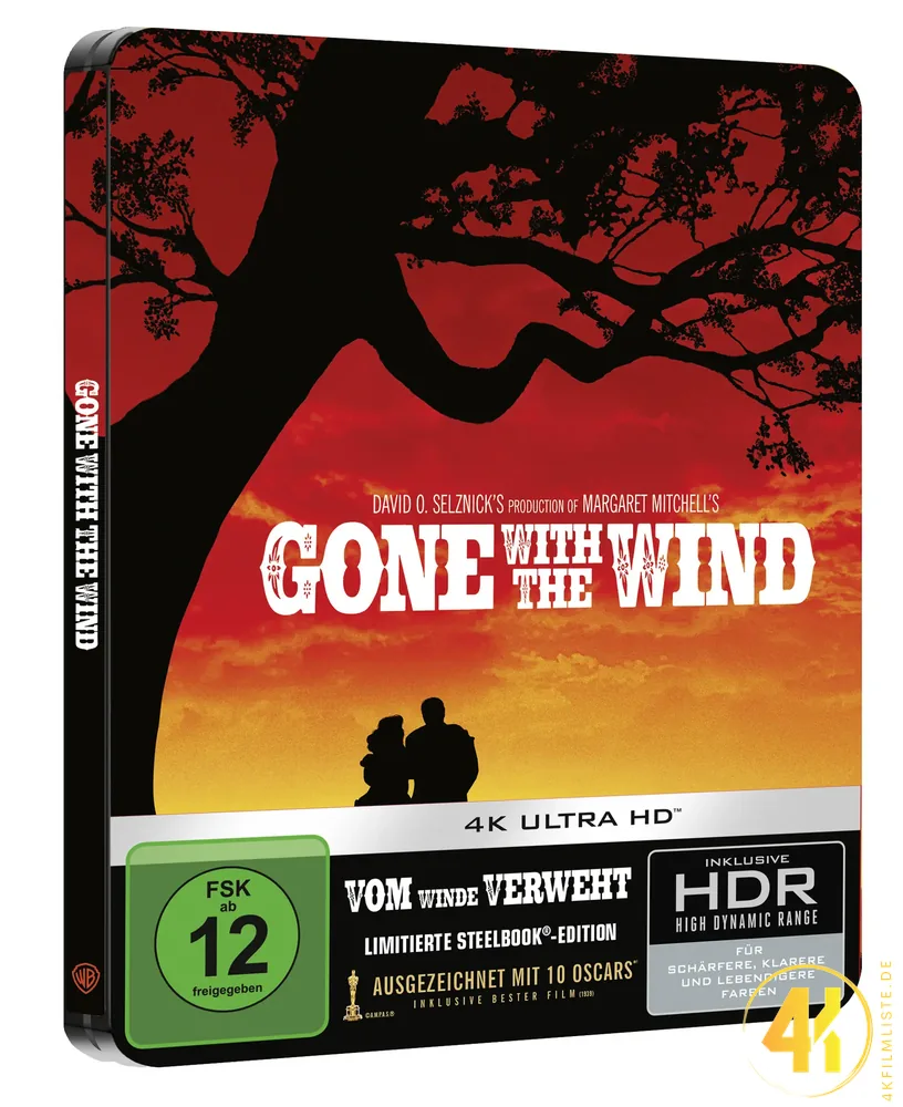 Vom Winde verweht schräge Ansicht 4K Steelbook Ultra HD Blu-ray Disc