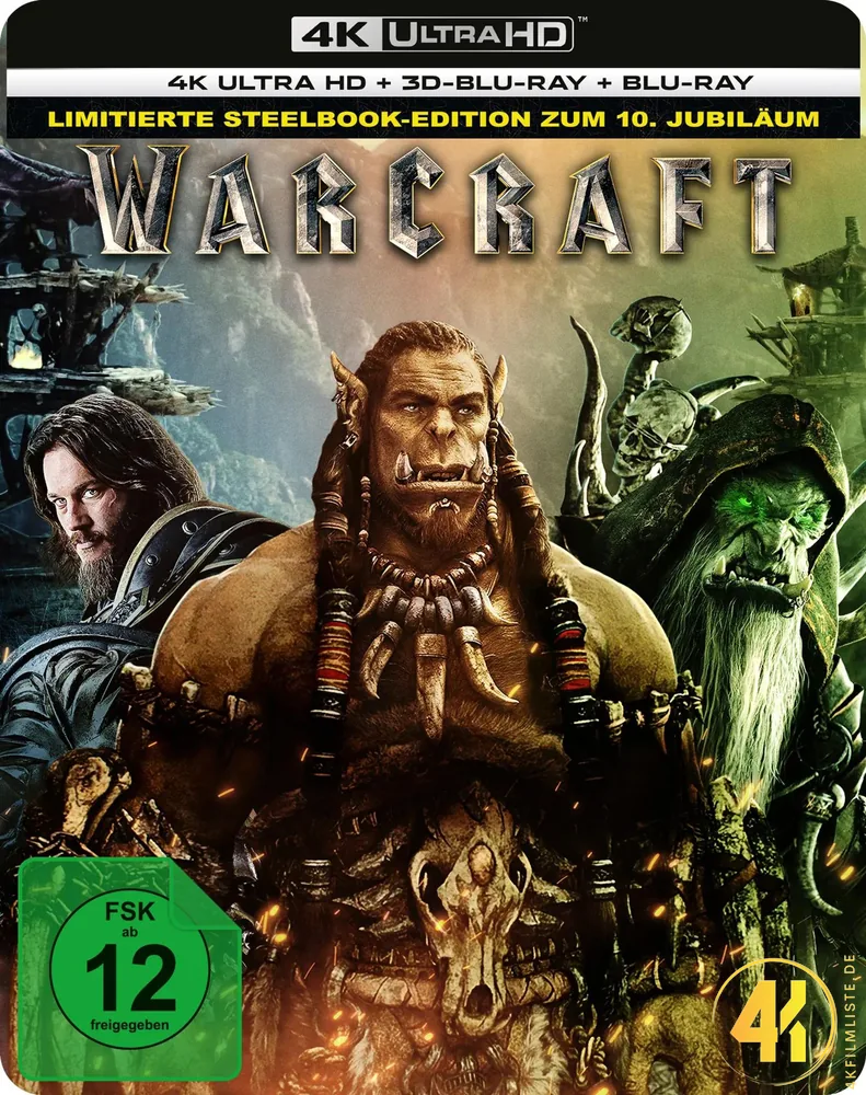 Warcraft 10th Anniversary 4K Steelbook Ultra HD Blu-ray Disc