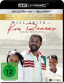 Oscar Gewinner Will Smith ist King Richard, Vater von Serena Williams - 4K Blu-ray Disc Cover