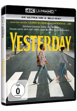 Yesterday (Film) - 4K Cover mit Himesh Patel und Lily James